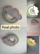 LED Children's Room Ceiling Lamp Cartoon Rainbow Clouds Simple and Warm Boys and Girls Bedroom Princess Room Light Fixtures