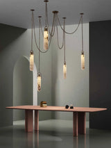 Marble Design Gold Chrome Dimmable LED Hanging Lamps 2026 Chandelier Suspension Luminaire Lampen For Dinning Room