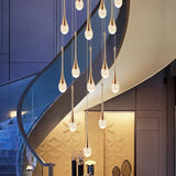 Modern LED Crystal Staircase Chandelier - Luxury Long Duplex Hanging Light