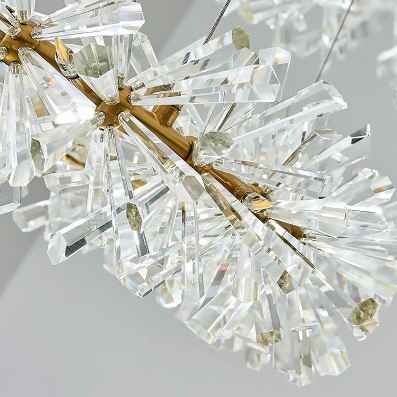 2025 New Crystal Flower Ceiling Chandelier Led Luxury Indoor Lighting Home Decoration For Living Room Bedroom Restaurant G4 Bulb