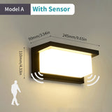 LED Outdoor Wall Light Waterproof IP66 Motion Sensor Led Outdoor Lighting Porch Lights Balcony Garden Lights Outdoor Wall Lamp