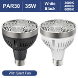 35W PAR30 E27 220V LED Light Spotlights Lamp 24 Degree Angle Cool Warm Neutral White 3000K 6000K For Show Room Shop Bar Decor