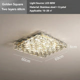 Luxury Modern Crystal Ceiling Light Chandelier - Flush Mount Ceiling Lamp Fixture for Living Room, Master Bedroom & Home Decor