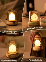 LED Flameless Candle White Noise Night Light Room Decor Lights USB Table Lamp Dimmable Bedside Lamp Camping Light Kids Xmas Gift