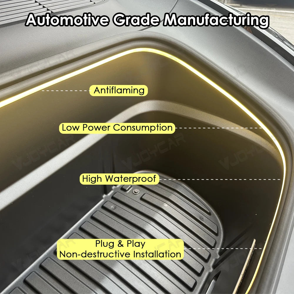 LED Frunk Light Strip for Tesla Model Y/3 & Highland - Automatic Waterproof Magnetic Trunk Decorative DIY Ambient Lighting