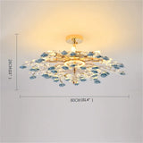 Flower Chandelier Lights Modern Ceramics Pink Flowers LED for Home Decor Dining Room Living Room Bedroom Ceiling Lamps