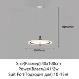 Nordic Modern Walnut Wood Grain Pendant Light - Dimmable LED Chandelier