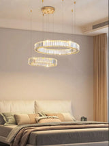 Luxury Design Gold Crystal LED Chandelier K9 Crystal Dimmable Pendant Light for Living Room Bedroom Hotel Villa Decor