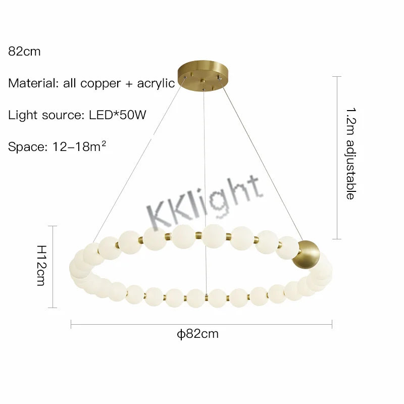 Modern All Copper LED Chandelier Ligthing Lustre Living Dining Room kitchen Art Decor Pendant Lights Indoor Hanging Lamp Fixture
