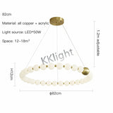 Modern All Copper LED Chandelier Ligthing Lustre Living Dining Room kitchen Art Decor Pendant Lights Indoor Hanging Lamp Fixture