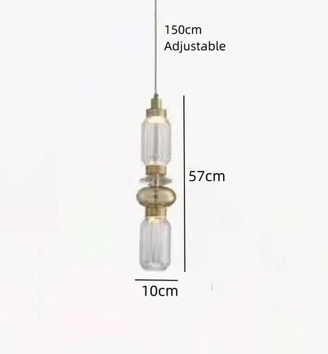 New LED Chandelier Clear Amber Glass Free Collocation Hall Parlor Restaurant Bedside Lighting Fixtures Wire 200cm Adjustable
