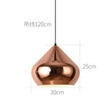 Rose Gold Electroplating Mirror Globe Pendant Lamp - E27 Glass Ball Light