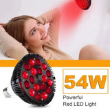 18pcs Red Lights Lamp Therapy Holder 360° Adjustable Clamp 660&850nm Infrared Combo Bulb for Relief and Recovery Skin Care Pain