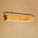 High-end Simple Nordic Style Wooden LED Pendant Light with Metal Pole for Indoor Lighting Decoration in Restaurants Cafes Bright