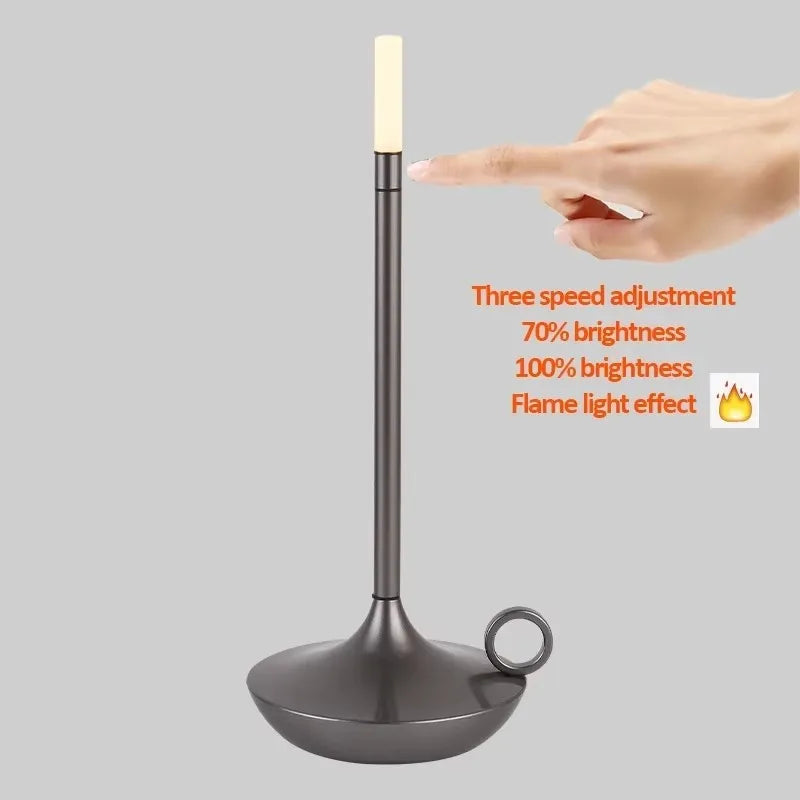 LED Candle Charging Restaurant Bar Lamp Desktop Decoration Atmosphere Touch Night Light Led Desk Lamps Candlelight Table Lamp