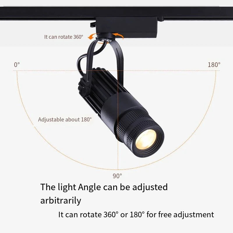 Spotlights Background LED Track light Lamp Round 7w 10w 15w 20w 30w 110-220V Cob  KTV Bar Restaurant Cafes Museum Zoom Light Lighting