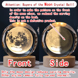 3D Crystal Ball LED Night Light (5cm) - Glowing Galaxy, Planets & Moon Bedside Lamp