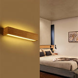 Modern LED Solid Wood Wall Lamp Modern and Simple Nordic Bedroom Bedside Lights Corridor Household Lighting Fixture