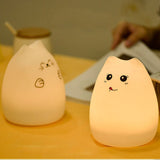 Night light Cat Silicone LED kids Night Light baby USB Rechargeable Sensor Touch lamp  baby Children Cute Nursery Bedroom lights