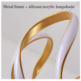 Modern LED Pendant Light with a Wavy Light Ring, Remote Control, Three Adjustable Light Colors, and Adjustable Height; Suitable for Bedrooms, Living Rooms, Above Dining Tables, and Living Rooms