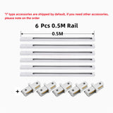 LED Track Light Rail 0.5M 1M Black White Aluminum 2 Wire System Track Light Series Universal Track for Ceiling Spot Lamps