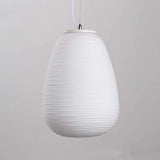 Modern Milky White Glass Whorls Cocoon Pendant Light For Kitchen Dining Table Study Room Acrylic House Decor Hanging Lamp
