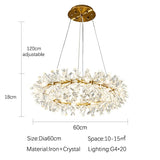 Nordic Modern Ceiling Chandelier Bedroom Dining Living Room Crystal Pendant Lamp Interior Decoration Firefly Garland LED Light