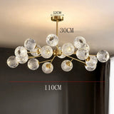 2026 for Nordic LED crystal spherical ceiling chandelier for dining living room bedroom luxury main light simple indoor