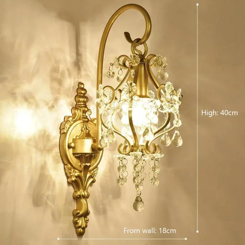 E14 Crystal Sconce Wall Lamp Home Bedroom Decor Night Light for Bathroom Modern Rome Decor Indoor Lighting Fixture Bedside Lamps