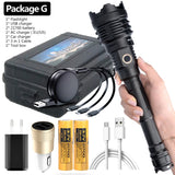 The Most Brightest Led Flashlight XHP110.2 16-core Power Bank 10000mah Torch Usb Rechargeable 21700 Battery Zoomable Lantern 50W