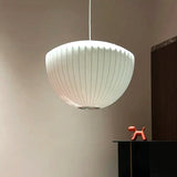 Japanese Wabi-Sabi White Silk E27 Pendant Light - Nordic Art Fabric Ceiling Chandelier Lamp Fixture for Living Room, Dining Room & Bedroom