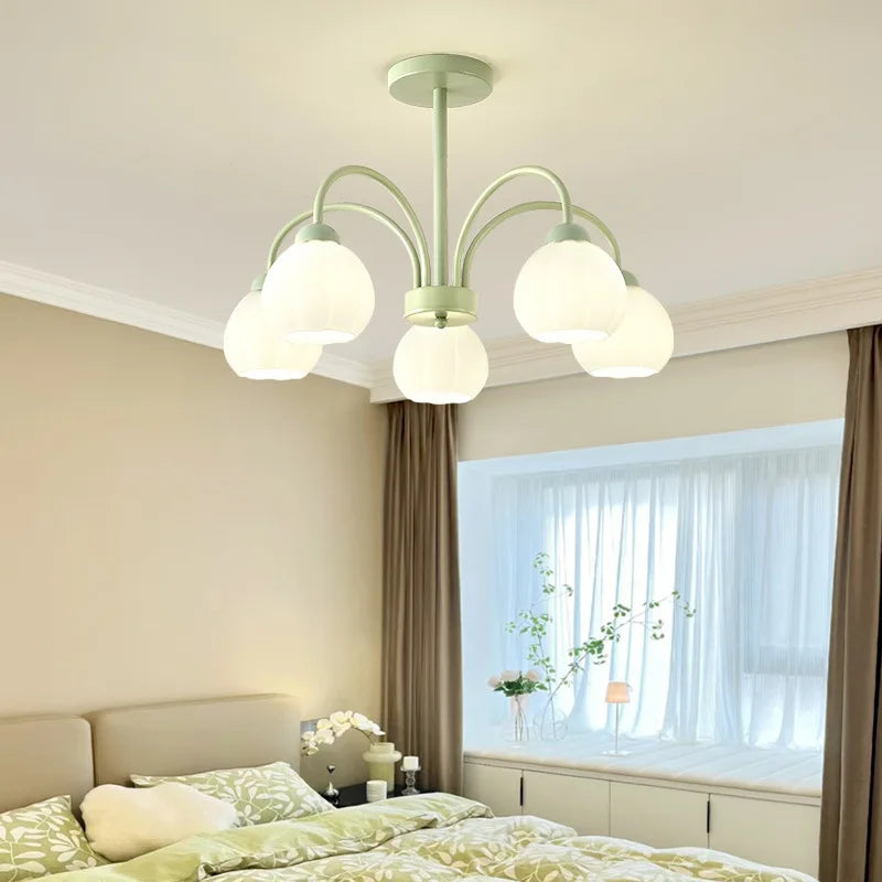 Living Room Chandelier Nordic  Match Green Dining Room Light French Pastoral Simple And Warm Bedroom Living Room Lamp