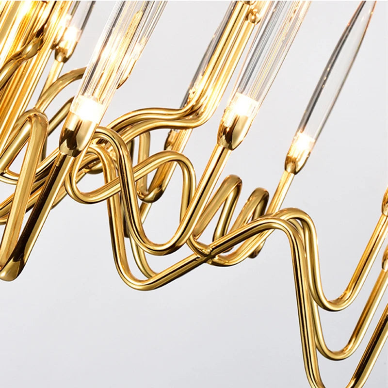 Luxury Crystal Pendant Chandelier Nordic Tree Branch Candle Shaped Indoor Lighting Living Room Bedroom Led Decoration Light