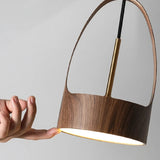 Nordic Simple Restaurant Bar Simplewood Grain Small Chandelier Retro Creative Personality Hotel Bedroom Bedside Household Lamps