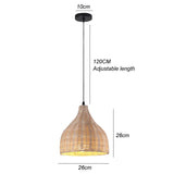 Bamboo Pendant Lamp Hand Knitted Chinese Style Weaving Hanging Lamps 18/19/30cm Restaurant Home Decor Lighting Fixtures