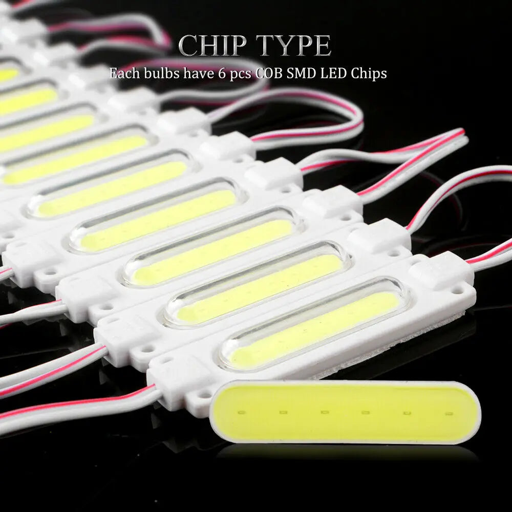 10Pcs COB LED Module Lights DC12V 2W - IP68 Waterproof Lens Backlight for Channel Letters