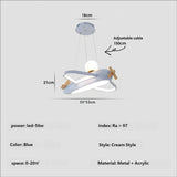2026 Children's Room Airplane Chandelier - Creative LED Bedroom Pendant Light
