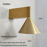 Italian Designer's Minimalist Aluminum Bedside Wall Lamp Corridor Staircase Background Wall Conical Geometric Warm Wall Lamp