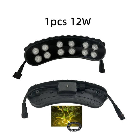 1pcs 12W IP65 Waterproof Ring Column Light Outdoor Garden Landscape LED Holding Tree Lamp Plug-in Ground Spotlight