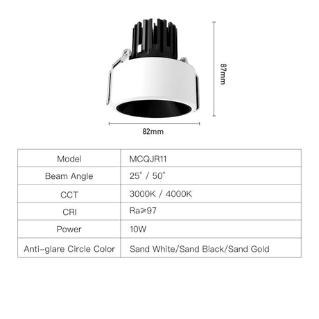 Ultra Thin Led Downlight Surface Mount Ceiling Lamps 10W Semi-recessed Anti-glare LED Spotlights AC110/220V Ceiling Light