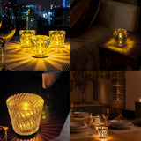 Crystal LED Table Lamp USB Brightness Adjustment Diamond LED Night Light Bedside Table Restaurant Bar Rechargeable Romantic Lamp