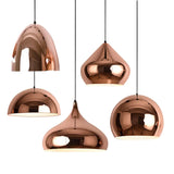 Rose Gold Electroplating Mirror Globe Pendant Lamp - E27 Glass Ball Light
