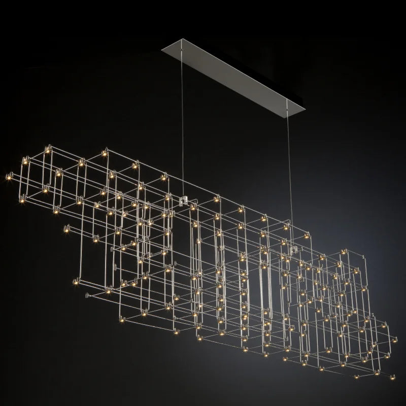 Nordic Restaurant Pendant Light Modern Simple LED Starry Sky Atmospheric Luxurious Creative Straight Strip Light