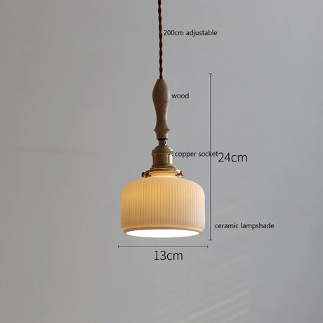 Butterfly Ceramic LED Pendant Lamp Beside Wooden Handle Copper Socket Home Decors Bedroom Dining Living Room Light Hang lamp