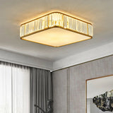 Modern Bedroom Round Square Geometric Shaped Crystal Ceiling Lamp Living Room Light Luxury Simple Design Led Flower Lighting