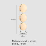 Floor Lamp Simple Design Led Chrome Metal  White Acrylic Ball Light Living Room Hotel Room Home Home Decoration Lamp