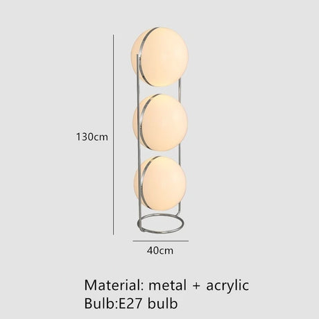 Floor Lamp Simple Design Led Chrome Metal  White Acrylic Ball Light Living Room Hotel Room Home Home Decoration Lamp