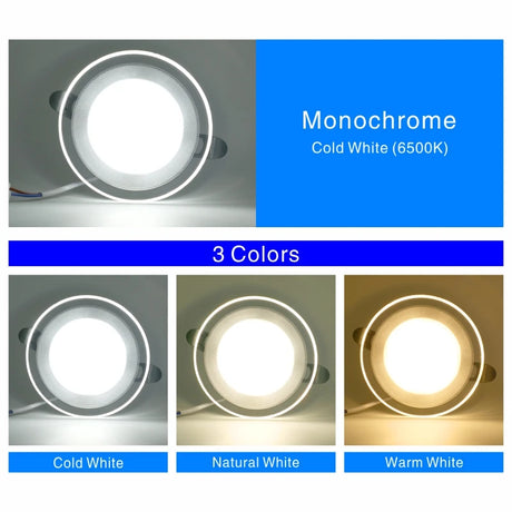10pcs/lot LED Downlight 6W LED Lamp 220V Spotlight Recessed Round Panel Light 3 Colors Changeable Indoor Lighting Down light