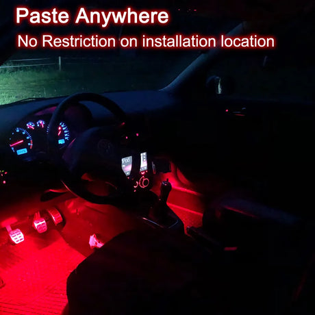 RGB Charging Foot Light LED Wireless Remote 2 PCS Auto Ambient Light Lamp LED Car Decorative Lamp Car Interior Atmosphere Light