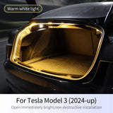 For Tesla Model 3 Highland 2024 2025 2026 Front Trunk Brighten LED Strip Waterproof Flexible DIY Flexible Front Rear Trunk Light